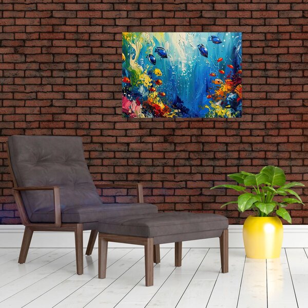 Obraz - Malowanie podwodnego świata (70x50 cm)