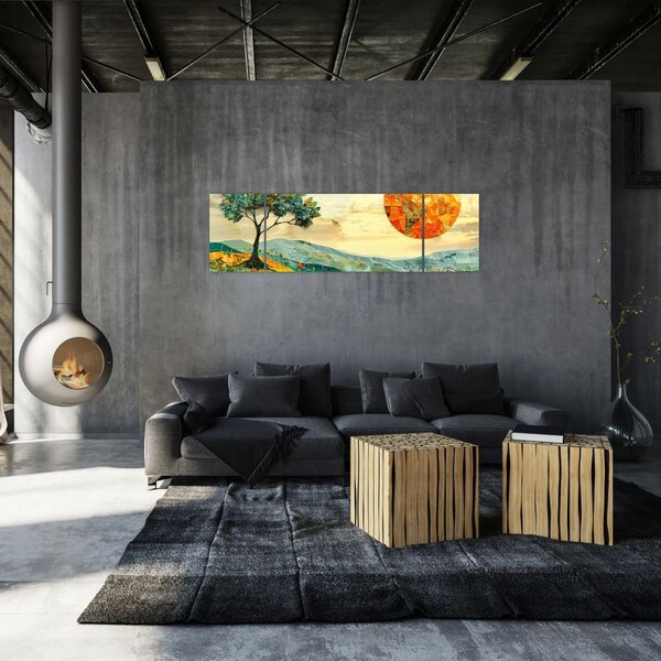 Obraz - Ilustracja krajobrazu (170x50 cm)