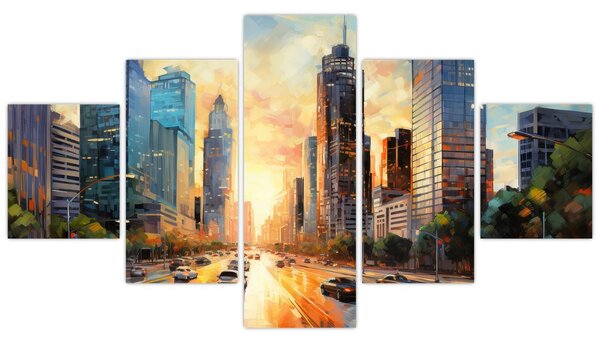 Obraz - Malowanie miasta (125x70 cm)
