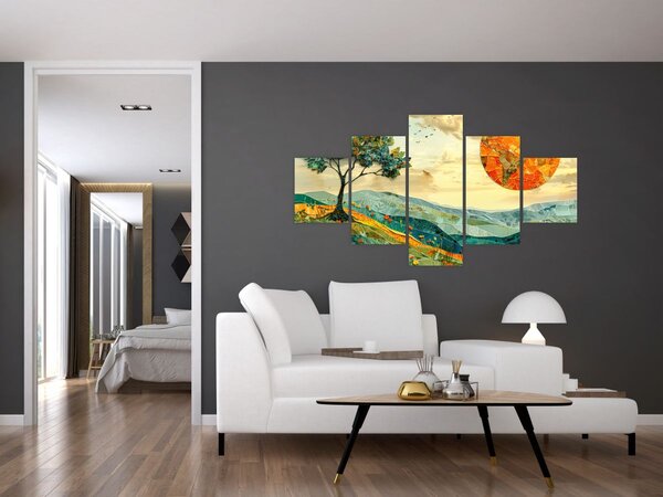 Obraz - Ilustracja krajobrazu (125x70 cm)