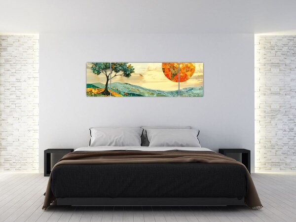 Obraz - Ilustracja krajobrazu (170x50 cm)