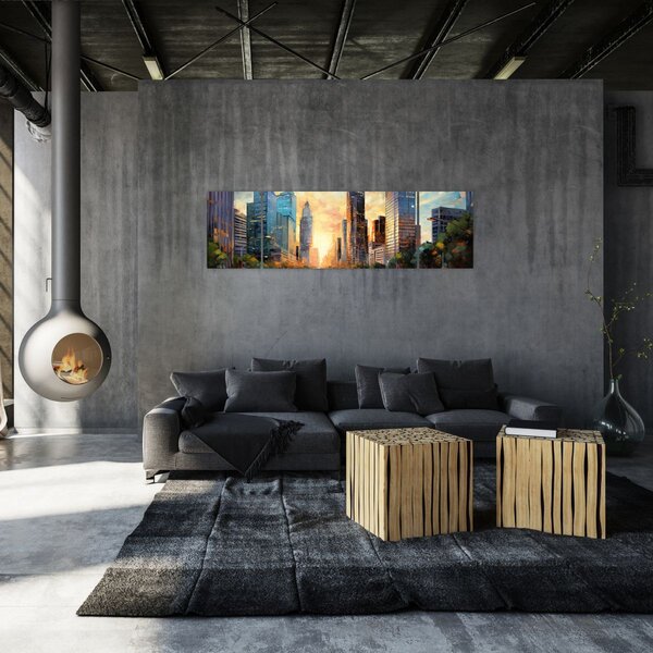 Obraz - Malowanie miasta (170x50 cm)