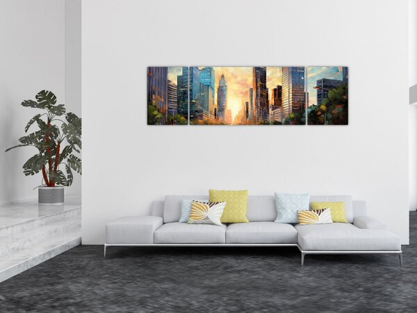 Obraz - Malowanie miasta (170x50 cm)