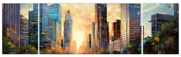 Obraz - Malowanie miasta (170x50 cm)