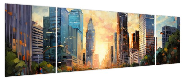 Obraz - Malowanie miasta (170x50 cm)