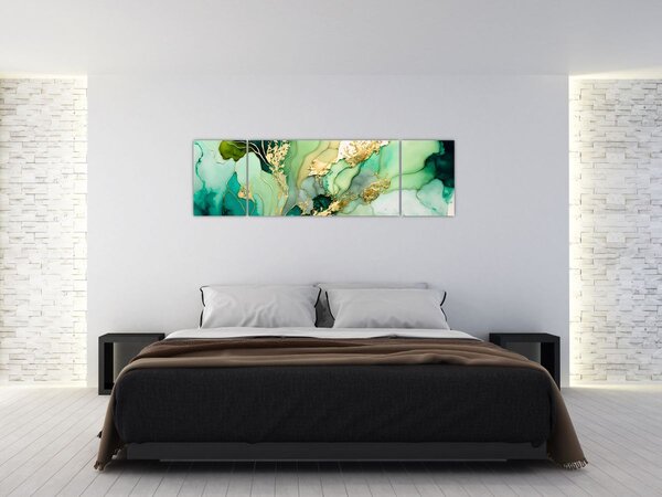 Obraz - Zielona abstrakcja (170x50 cm)