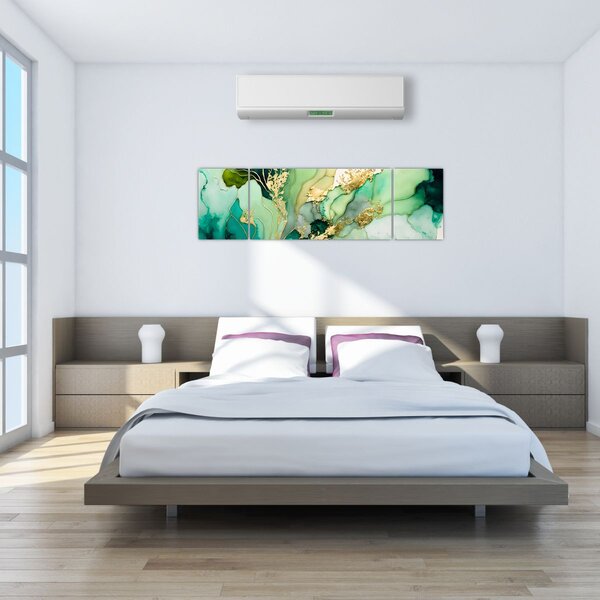 Obraz - Zielona abstrakcja (170x50 cm)