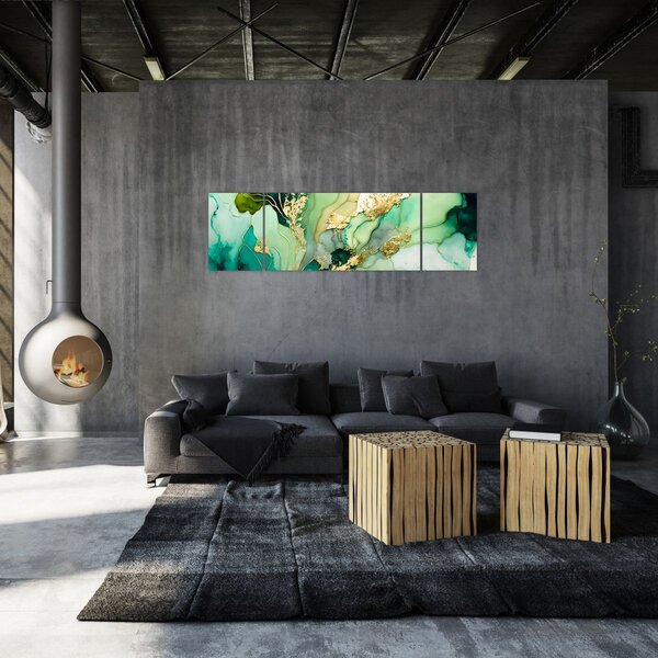 Obraz - Zielona abstrakcja (170x50 cm)