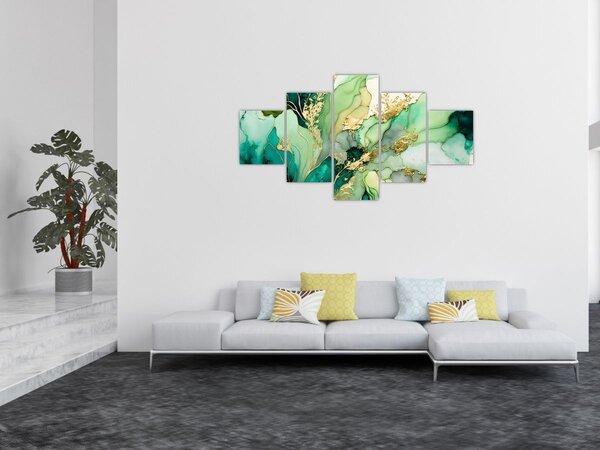 Obraz - Zielona abstrakcja (125x70 cm)