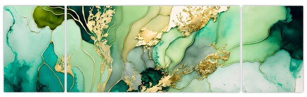 Obraz - Zielona abstrakcja (170x50 cm)