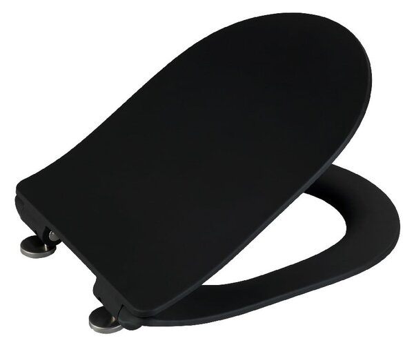Czarna deska sedesowa Wenko Sedilo Black, 45,2x36,2 cm