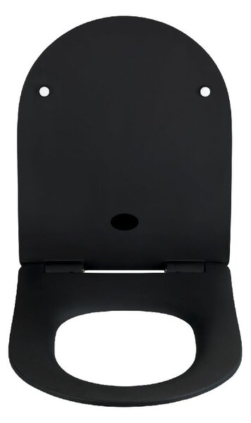 Czarna deska sedesowa Wenko Sedilo Black, 45,2x36,2 cm
