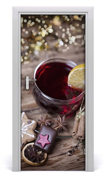 Naklejka samoprzylepna na drzwi Grzane wino