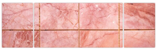 Obraz - Różowe, marmurkowe płytki (170x50 cm)