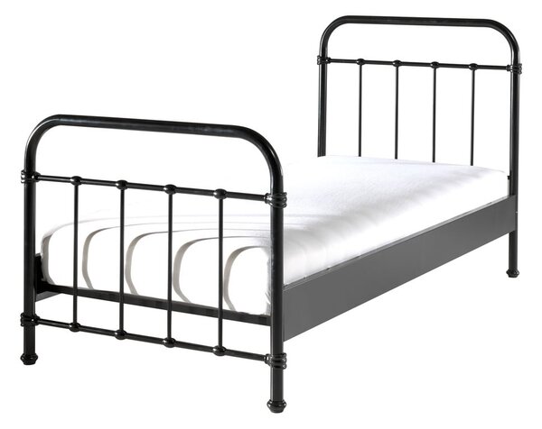 Czarne metalowe łóżko dziecięce Vipack New York, 90x200 cm