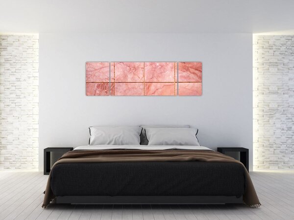 Obraz - Różowe, marmurkowe płytki (170x50 cm)