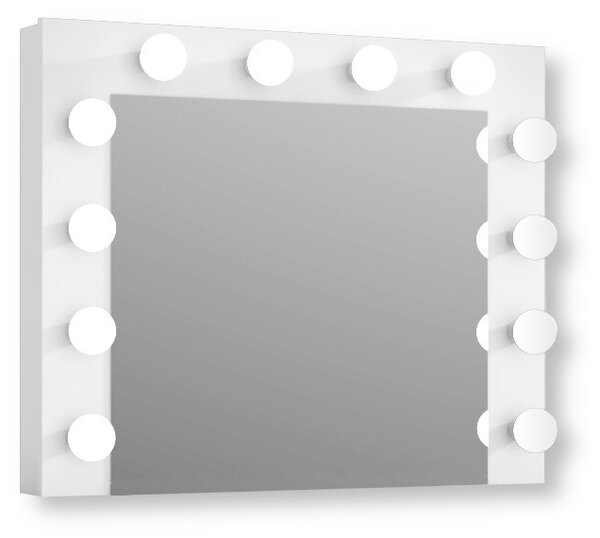 Lustro z 12 Å¼arÃ³wkami LED idealne do toaletki biaÅe
