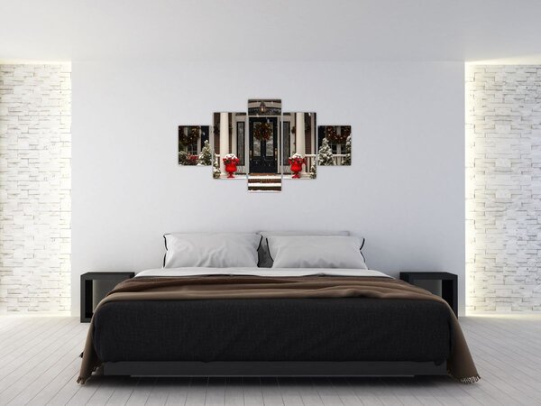 Obraz - Świątecznie udekorowany dom (125x70 cm)