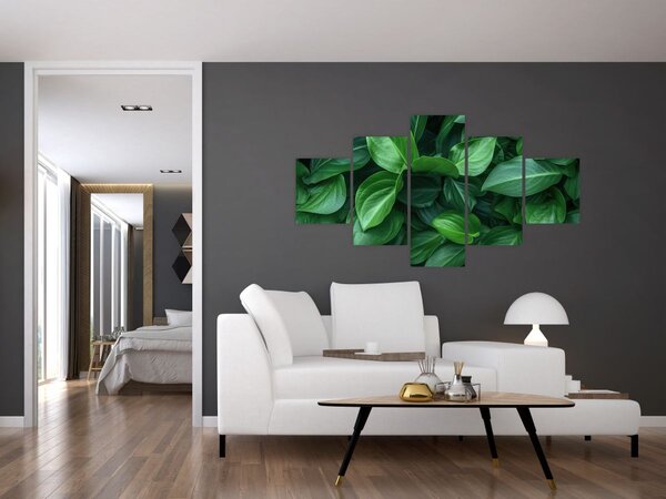 Obraz - Zielone liście (125x70 cm)