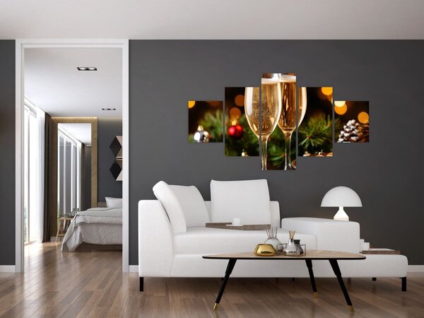 Obraz - Kieliszek szampana (125x70 cm)