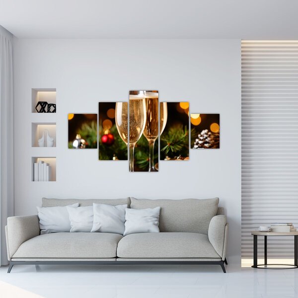 Obraz - Kieliszek szampana (125x70 cm)