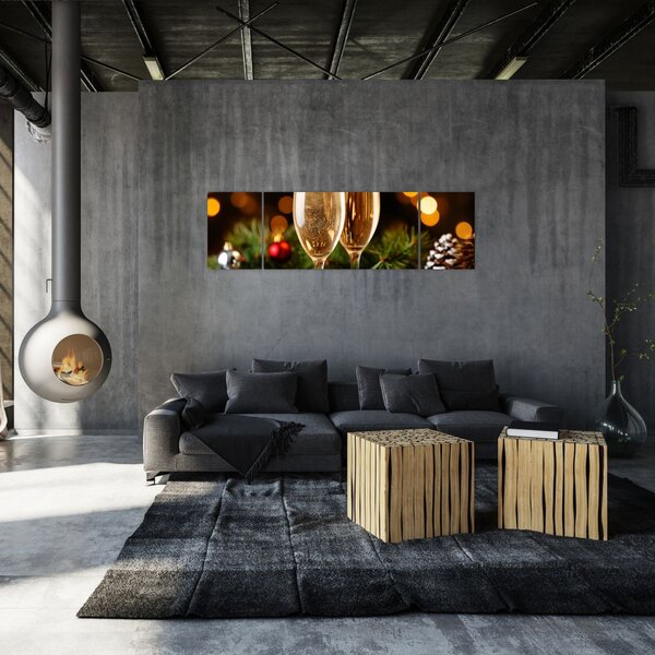 Obraz - Kieliszek szampana (170x50 cm)