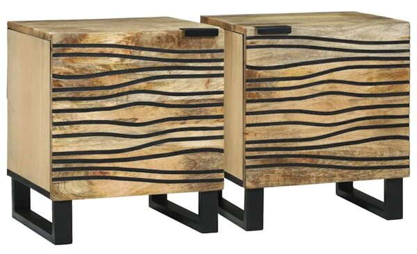 Szafka nocna 2 szt. brÄ zowy 40 x 33 x 46 cm lite drewno akacjowe
