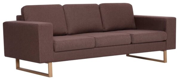 Sofa 3-osobowa tapicerowana tkaninÄ , brÄ zowa