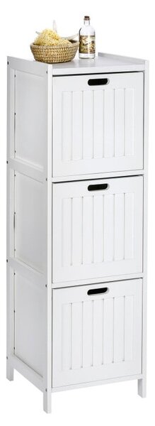 Biała drewniana szafka łazienkowa z 3 szufladami Wenko Oslo