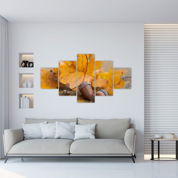 Obraz - Jesienne żołędzie (125x70 cm)