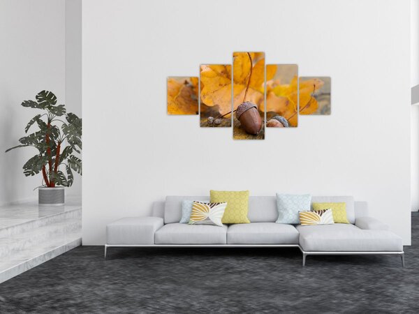 Obraz - Jesienne żołędzie (125x70 cm)