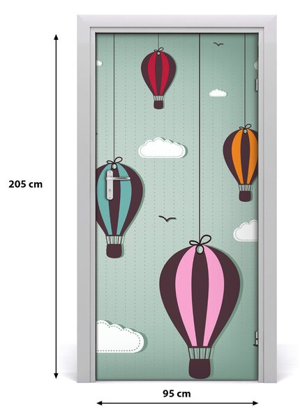 Naklejka samoprzylepna na drzwi Latające balony