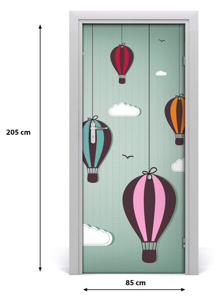 Naklejka samoprzylepna na drzwi Latające balony