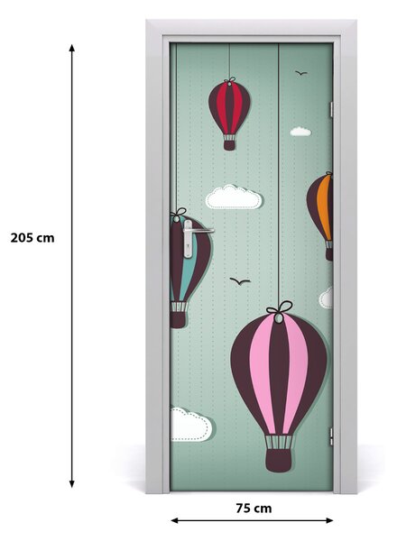 Naklejka samoprzylepna na drzwi Latające balony