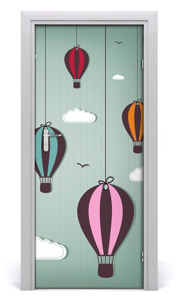 Naklejka samoprzylepna na drzwi Latające balony