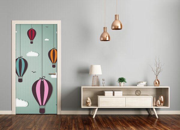 Naklejka samoprzylepna na drzwi Latające balony