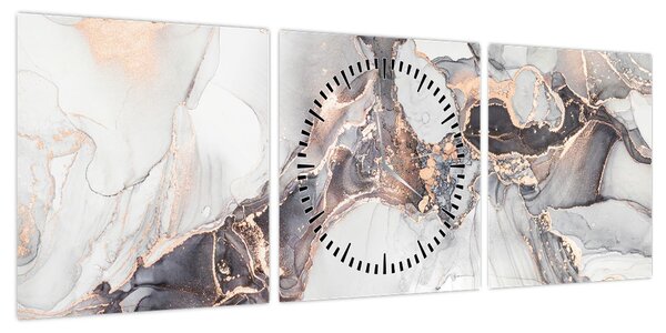 Obraz - Imitacja marmuru (z zegarem) (90x30 cm)