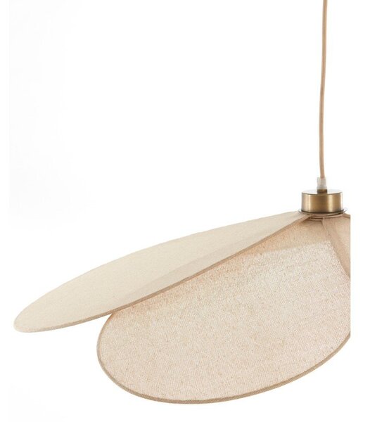 Kremowa lampa wisząca z tekstylnym kloszem Fyano – Light & Living