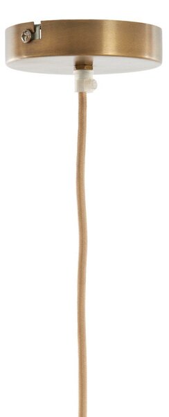 Kremowa lampa wisząca z tekstylnym kloszem Fyano – Light & Living