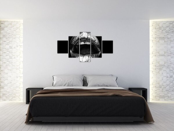 Obraz - Błyszczące usta (125x70 cm)