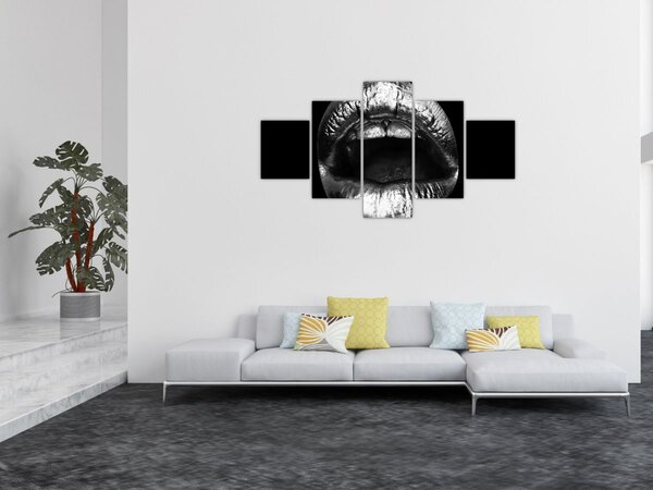 Obraz - Błyszczące usta (125x70 cm)