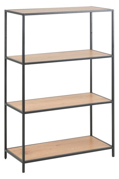 Czarno-naturalny regał w dekorze dębu 77x114 cm Seaford – Actona