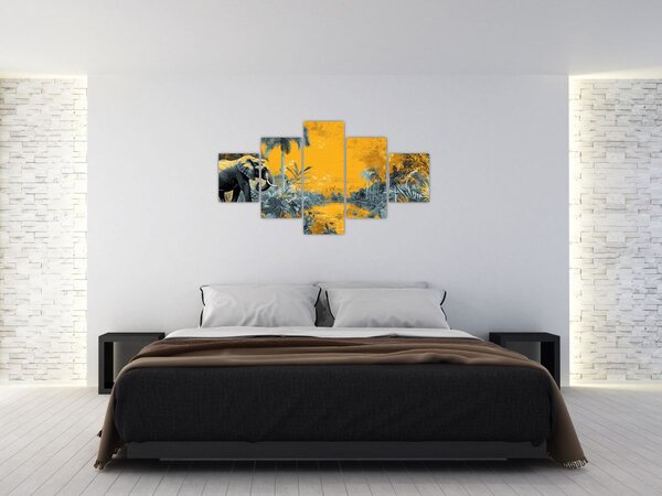 Obraz - Słoń w naturze (125x70 cm)