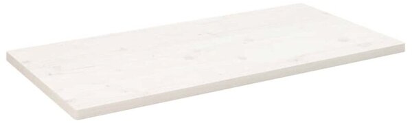 Blat stołu, biały, 100x50x2,5cm, lite drewno sosnowe, prostokąt