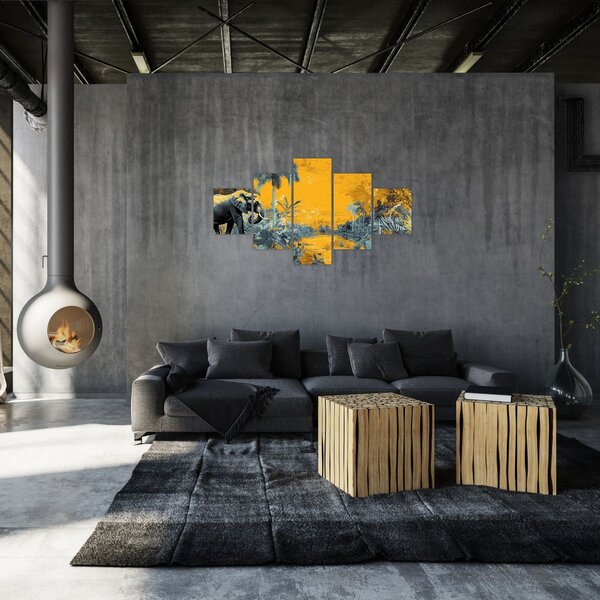 Obraz - Słoń w naturze (125x70 cm)