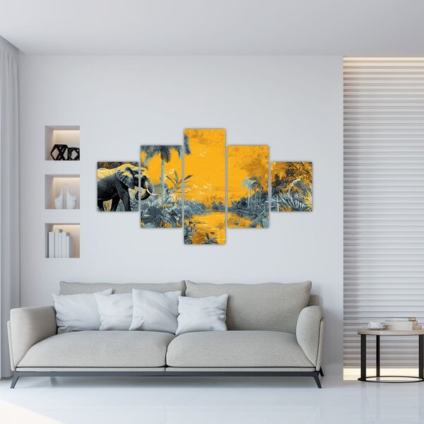 Obraz - Słoń w naturze (125x70 cm)