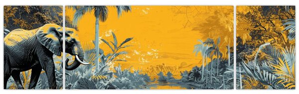 Obraz - Słoń w naturze (170x50 cm)