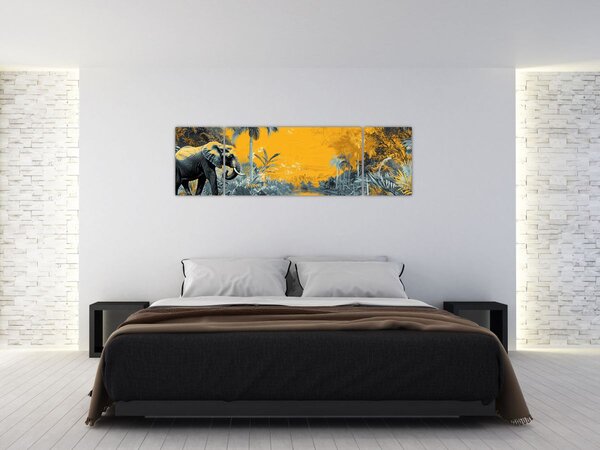 Obraz - Słoń w naturze (170x50 cm)