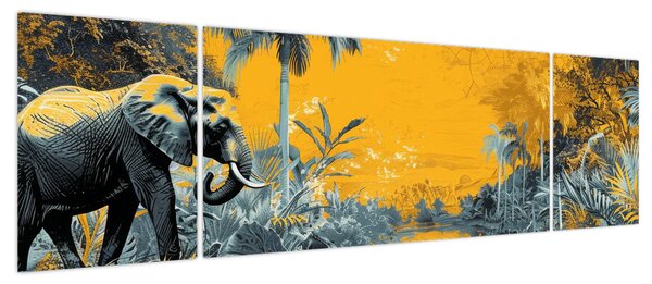 Obraz - Słoń w naturze (170x50 cm)