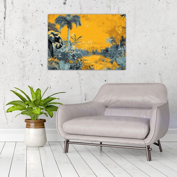 Obraz - Słoń w naturze (70x50 cm)